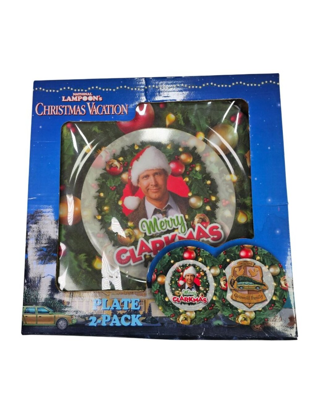 National Lampoons Christmas Vacation 11" Plastic Plate 2-Pack "Merry Clarkmas"